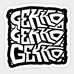 Triple Gekko (White) Sticker